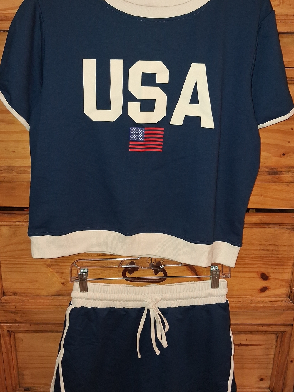 Womens Navy USA Skort Set